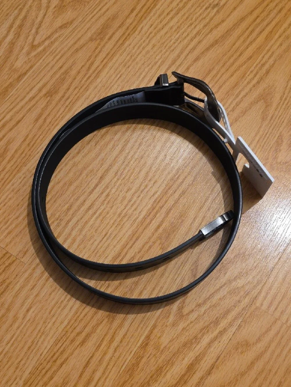 Jessica Simpson Black Leather Belt with Western Style Silver-Tone Buckle